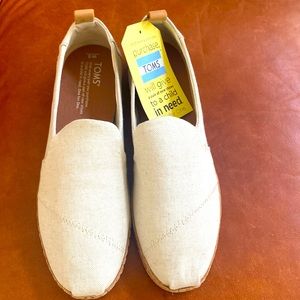 Toms NWT Deconstructed Alpargata Cork Natural Hemp Espadrilles
